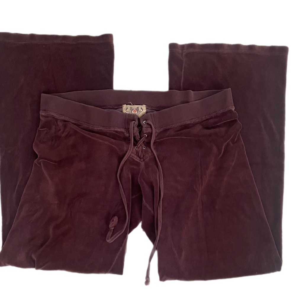 ♢ Y2K Juicy Couture Tie Low Rise Flare Sweatpants